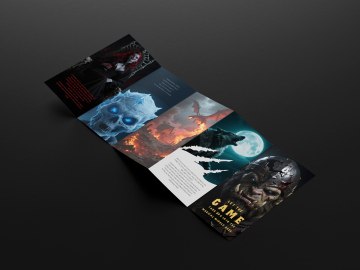 Five fold paper folded Leaflet