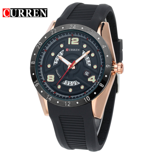 Moda moda casual pulseira de silicone relógio de quartzo homens