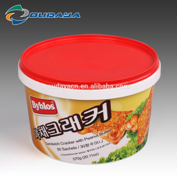 Plastic Round bucket Sandwich Cracker Biscuit Bucket