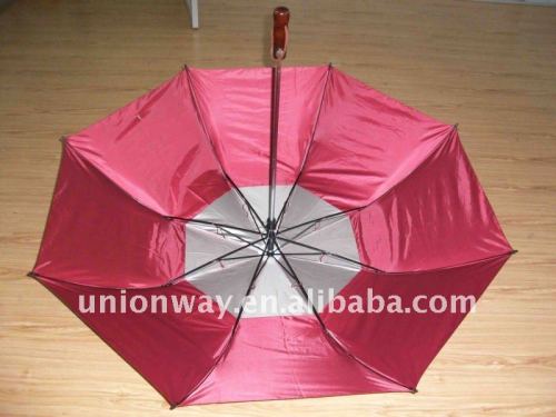 auto open 2 folding umbrella/double canopy golf umbrella/double canopy windproof promotional golf umbrella