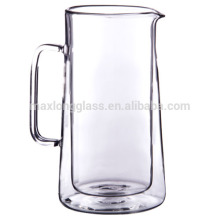 Handmade Double Wall pyrex glass pitcher