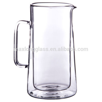 Handmade Double Wall pyrex glass pitcher