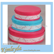 colorful cake storage tins