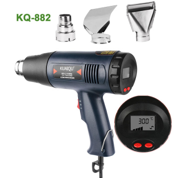 Digital Display Electric Hot Air Gun Temperature-controlled Building Hair dryer Heat gun Soldering Tools Adjustable + 3Nozzle