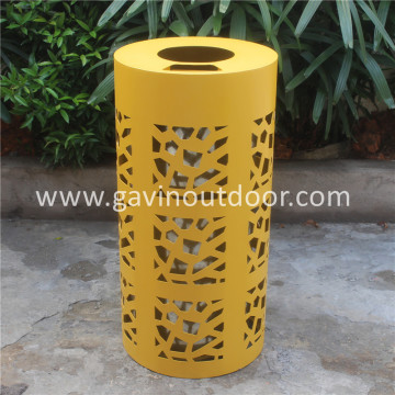 Laser cut dustbin outdoor metal waste receptacle