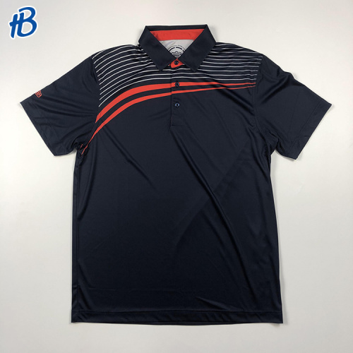 weiße orange Streifen schwarze Golfpoloshirts