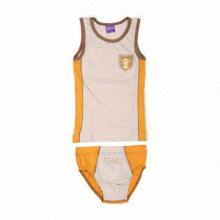 Boys' sleepwear set, vest and brief, 100% cotton, 140g/m2