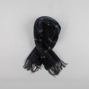 2019 Top selling products checked fashionable soft wool scarf