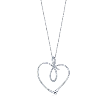 Infinity Symbol 18K Lab Diamond Openwork Heart Necklace