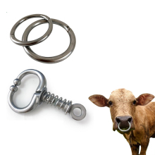Stainless Steel Automatic Spring Bull Nose Clamp & Traction Cattle Nose Ring: Farming Equipment