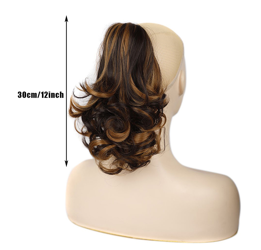 Ponytail Extension with Claw for Women Curly Hair Piece 12" Synthetic
