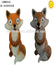 resin fox figure solar lights