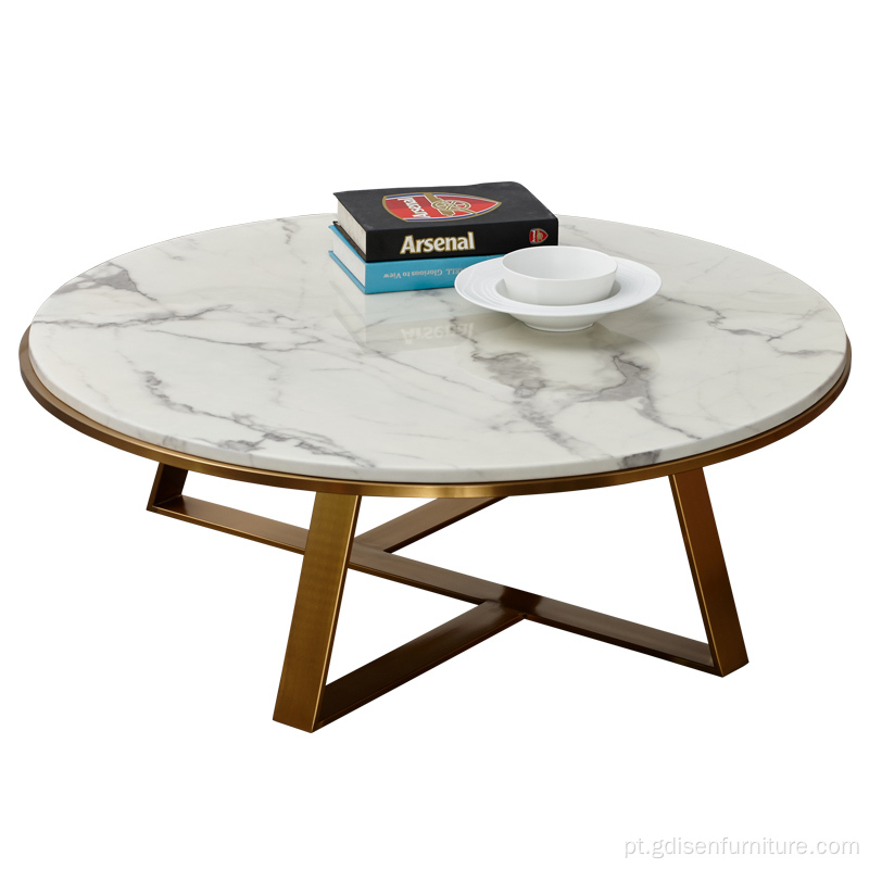 Mesa de café em estilo nórdico de mármore