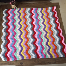 Flower Pattern Hand Crochet Knitting Baby Fleece Blanket