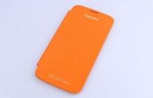 Orange Leather Mobile phone Cases For Samsung MEGA