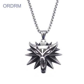 Punk Rock Wolf Pendant Necklace For Men