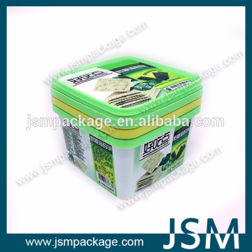 square pyramid plastic container for biscuit