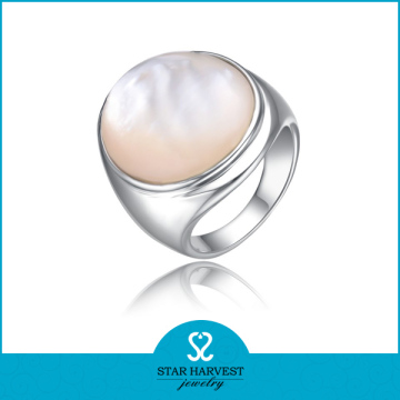 Rhodium plating 925 sterling silver moonstone ring