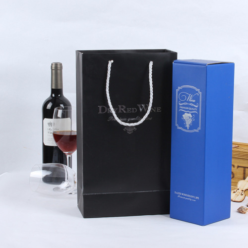 Custom Logo Two Bottles Wine Paper Bag Luxury
