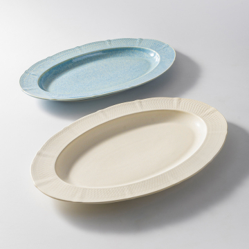 Esanjoy Speckle Novelty Cream White Porcelain Steak Plate