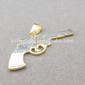 316L Stainless Steel Pendant for Men Gun Pendant Necklace Wholesale