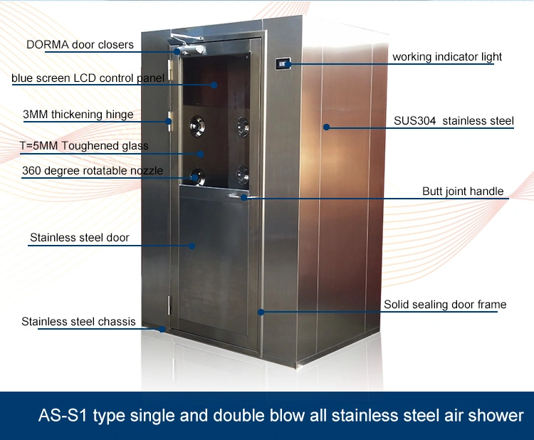 Kamar baja stainless bersih pintu geser udara shower