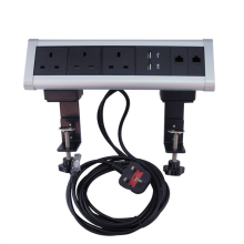 UK power Table movable multimedia socket box/Multimedia Power Socket For Hotel and office desk