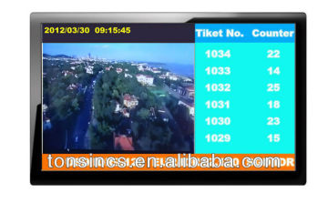 55" Queue Management System Centralized Token Number and Multimedia LCD Display