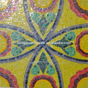 gold color glass mosaic tile flower mosaic tile red glass mosaic tile