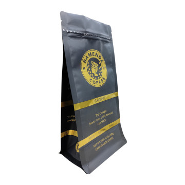 Bolsa de fundo plano fosco para café moído 500g