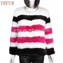 YR389 New Arrival 2016 Thick Knit White Rex Rabbit Fur Jacket Girls