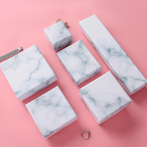 Custom Marbling Printed Jewelry Packaging Mini Ring Box