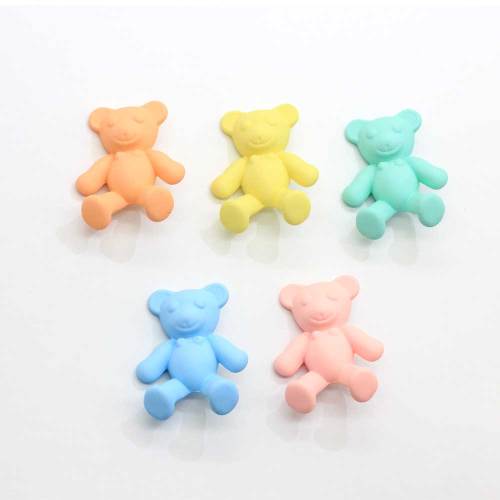 38mm süße Cabochons 3D Matte Resin Bär Figur Halskette Charms DIY Scrapbooking Verschönerung Dekoration Handwerk