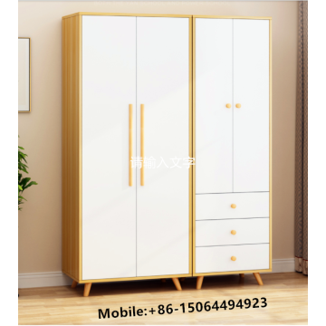 Hot sale European 2 door wardrobe with solid wood legs