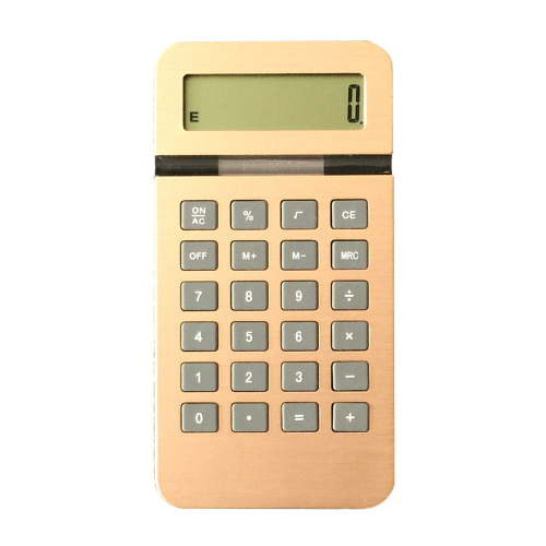 Dual Power 10 cijfers Goudkleur Alum Calculator