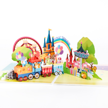 3D Amusement Park Birthday Greeting Card