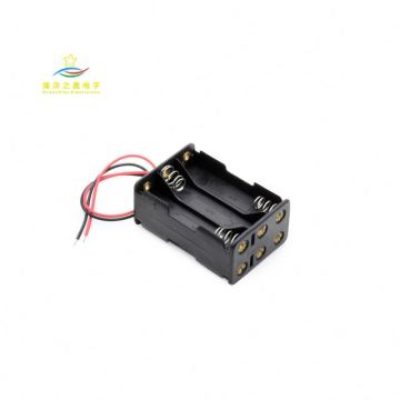 9V 6xAA Battery Holder Box Back-to-Back with Wire Leads