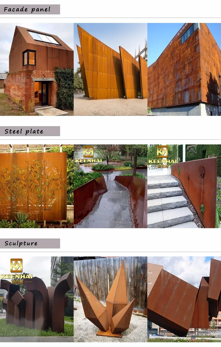 Red Rusting Wall Cladding Corten Steel Plate Facade (KH-CS-09)