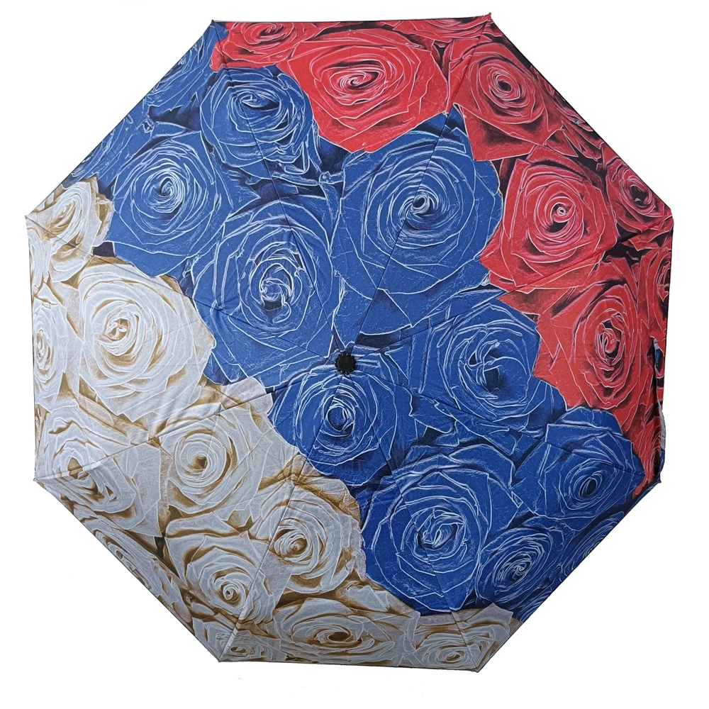 Stock Stock Wholesales Promotion Flower Picture Print Automatic Open Close Fold Umbrella