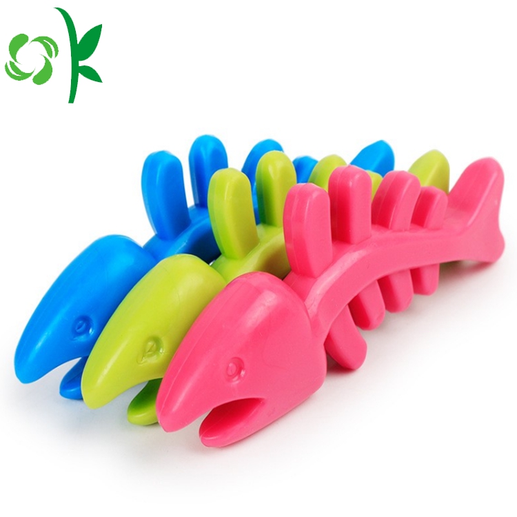 Safe Silicone Pet Chew Fish Bone Dog Toys