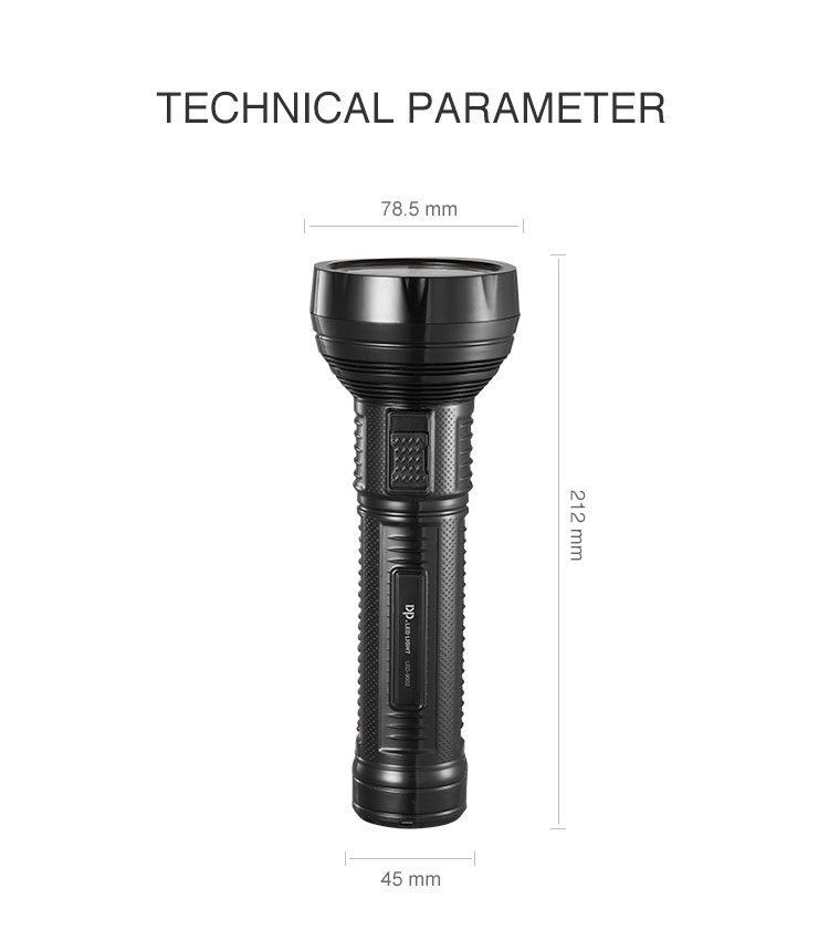 2-High Brightness Portable Rechargeable LED Torch Flashlight-detail-9002B 2-High Brightness Portable Rechargeable LED Torch Flashlight-detail-9002B