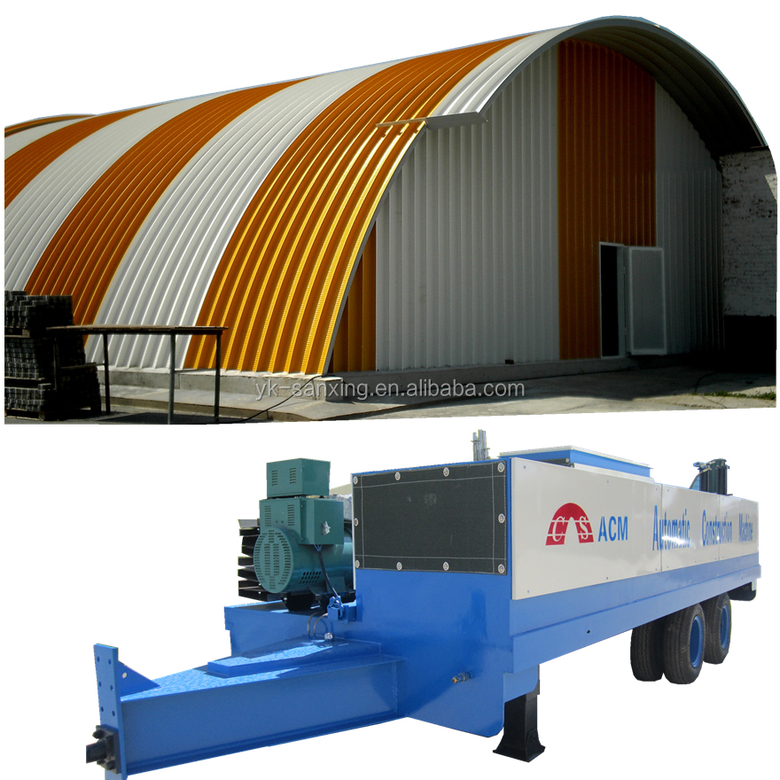 K Q SPAN arch roofing forming machine ACM1250-800 hydraulic curve roof galvanized steel sheet workshop roof roll forming machine
