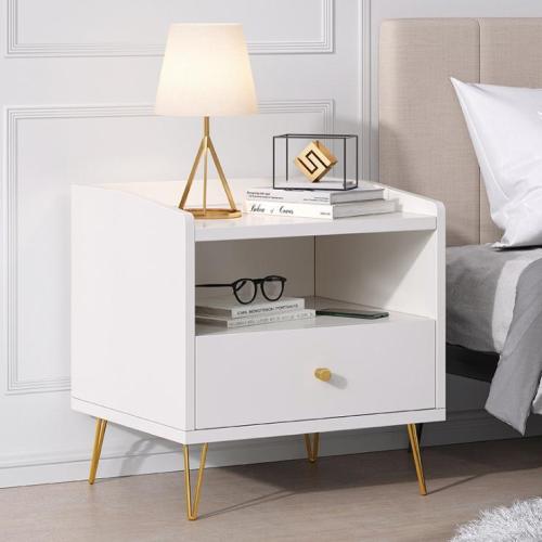 Modern Bedroom Bedside Table Wrought Iron Storage Cabinet