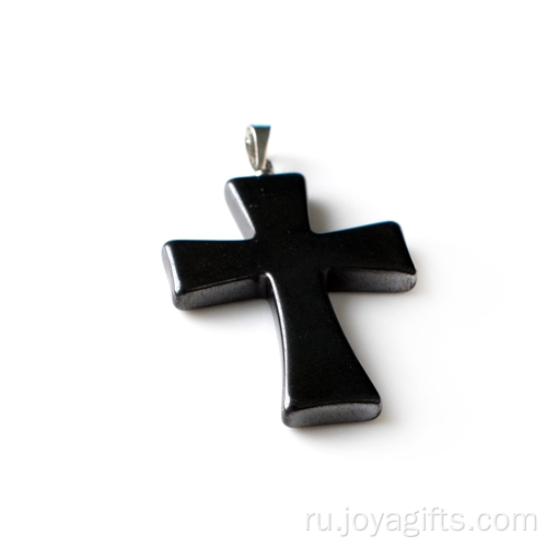 Крест гематит ожерелье Магнитная застежка
