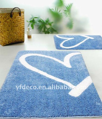 Tufted polyester microfiber with latex backing bathroom mat