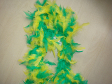 Green and Yellow Feather Boa/ Feather Scarf
