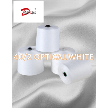 100% Polyester Yarn 40/2 OPTICAL WHITE