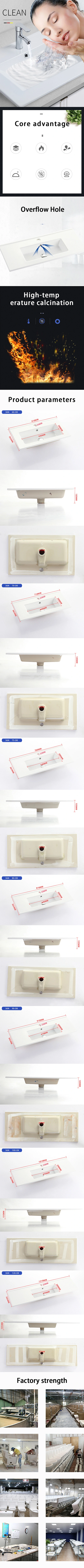 Hot Sale 36cm Wide Thin-Edged Cabinet Wash Basin for Bathroom Toilet Suitable for The Middle East