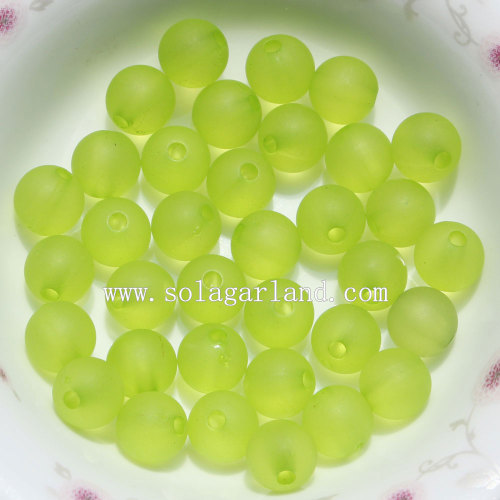 Vintage Matte Crystal Acrylic Round Smooth Spacer Beads