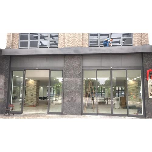 Aluminium Alloy Entrance Tempered Glass Sliding Door